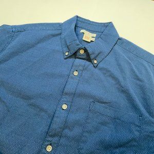 Carbon 2 Cobalt Men's Medium Blue Polka Dot Long Sleeve Button Down Shirt